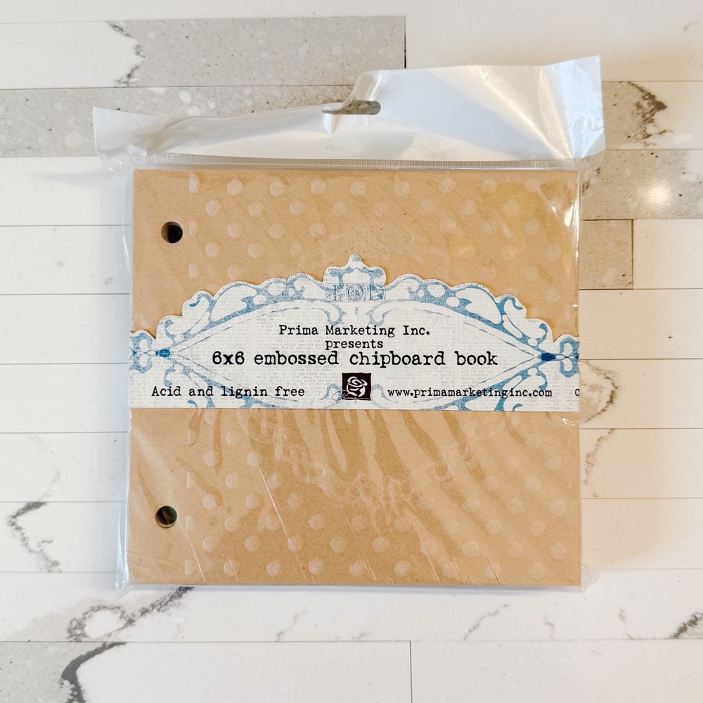 Prima Marketing Embossed Chipboard Book New